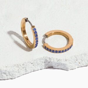 NEW IN BOX Tini Lux Date Night Hoops in Blue Sapphire
